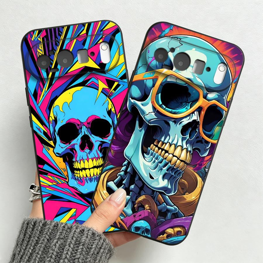 Google Pixel 8A - Etui Neon Pop Art Skull na