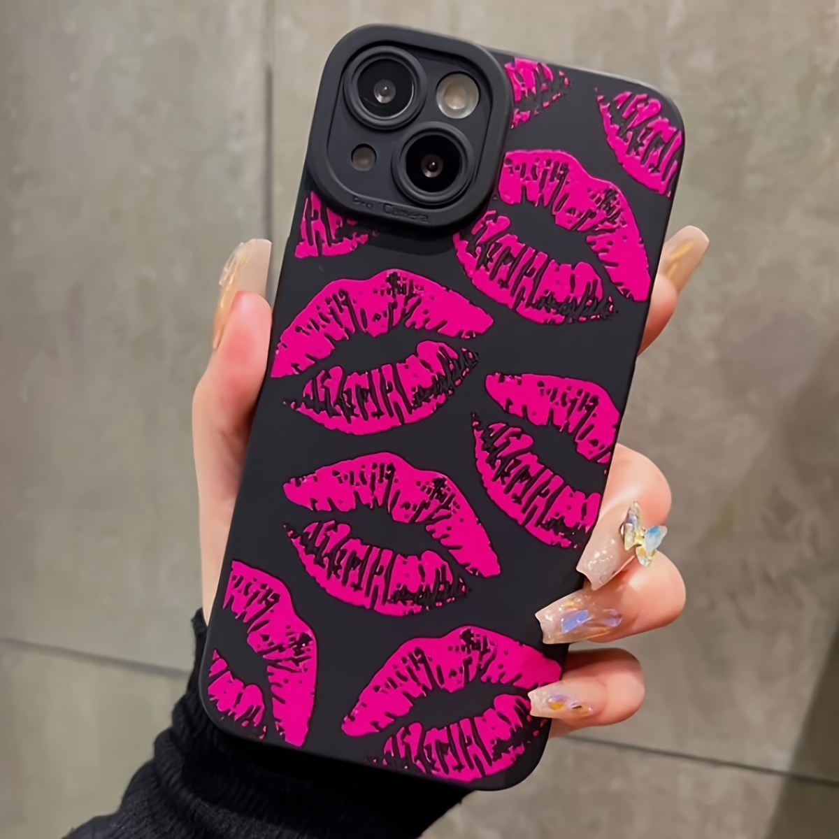 Samsung Galaxy A55 - Luksusowe etui z wzorem różowych ust